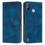 For Tecno Spark Go 2020 Dream Triangle Leather Phone Case with Lanyard(Blue)