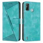 For Tecno Spark Go 2020 Dream Triangle Leather Phone Case with Lanyard(Green)