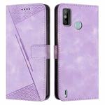 For Tecno Spark Go 2020 Dream Triangle Leather Phone Case with Lanyard(Purple)