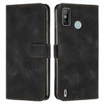For Tecno Spark Go 2020 Dream Triangle Leather Phone Case with Lanyard(Black)
