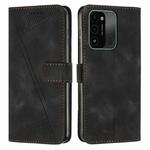 For Tecno Spark Go 2022 Dream Triangle Leather Phone Case with Lanyard(Black)