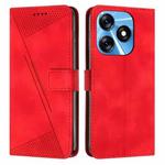 For Tecno Spark 10 / 10C Dream Triangle Leather Phone Case with Lanyard(Red)