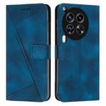 For Tecno Camon 30 Premier Dream Triangle Leather Phone Case with Lanyard(Blue)