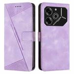 For Tecno Pova 6 Pro Dream Triangle Leather Phone Case with Lanyard(Purple)