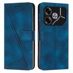 For Tecno Pova 6 Dream Triangle Leather Phone Case with Lanyard(Blue)