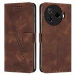 For Tecno Camon 30 Pro 5G Dream Triangle Leather Phone Case with Lanyard(Brown)