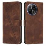 For Tecno Camon 30S Dream Triangle Leather Phone Case with Lanyard(Brown)