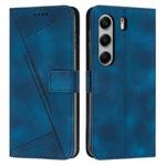 For Tecno Camon 40 4G Dream Triangle Leather Phone Case with Lanyard(Blue)