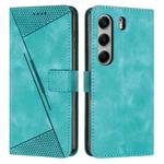 For Tecno Camon 40 4G Dream Triangle Leather Phone Case with Lanyard(Green)