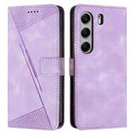 For Tecno Camon 40 4G Dream Triangle Leather Phone Case with Lanyard(Purple)