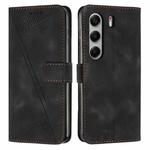 For Tecno Camon 40 4G Dream Triangle Leather Phone Case with Lanyard(Black)
