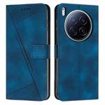 For Tecno Camon 40 Premier Dream Triangle Leather Phone Case with Lanyard(Blue)