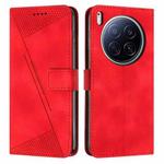 For Tecno Camon 40 Premier Dream Triangle Leather Phone Case with Lanyard(Red)