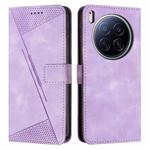 For Tecno Camon 40 Premier Dream Triangle Leather Phone Case with Lanyard(Purple)