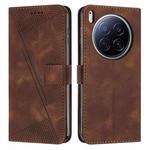 For Tecno Camon 40 Premier Dream Triangle Leather Phone Case with Lanyard(Brown)