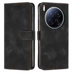 For Tecno Camon 40 Premier Dream Triangle Leather Phone Case with Lanyard(Black)