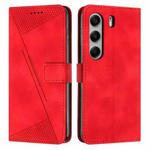 For Tecno Camon 40 Pro 5G Dream Triangle Leather Phone Case with Lanyard(Red)
