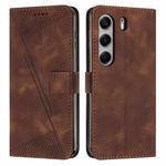For Tecno Camon 40 Pro 5G Dream Triangle Leather Phone Case with Lanyard(Brown)