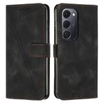 For Tecno Spark 40 Pro+ 4G Dream Triangle Leather Phone Case with Lanyard(Black)