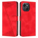 For Tecno Spark 40C Dream Triangle Leather Phone Case with Lanyard(Red)