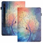 For Samsung Galaxy Tab S7 Sewing Litchi Texture Smart Leather Tablet Case(Oil Painting Tree)