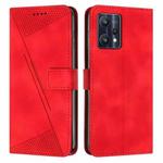 For Realme 9 Pro Dream Triangle Leather Phone Case with Lanyard(Red)