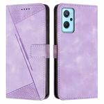 For Realme 9i Dream Triangle Leather Phone Case with Lanyard(Purple)