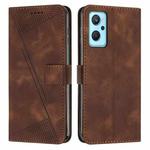 For Realme 9i Dream Triangle Leather Phone Case with Lanyard(Brown)