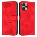 For Realme 9i 5G Dream Triangle Leather Phone Case with Lanyard(Red)