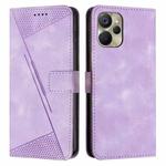 For Realme 9i 5G Dream Triangle Leather Phone Case with Lanyard(Purple)