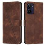 For Realme 10 4G Dream Triangle Leather Phone Case with Lanyard(Brown)
