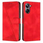 For Realme 10 Pro 5G Dream Triangle Leather Phone Case with Lanyard(Red)