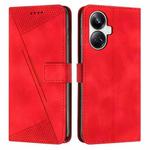 For Realme 10 Pro+ Dream Triangle Leather Phone Case with Lanyard(Red)