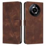For Realme 11 Pro / 11 Pro+ Dream Triangle Leather Phone Case with Lanyard(Brown)