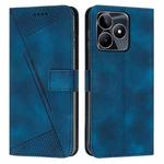 For Realme C53 Dream Triangle Leather Phone Case with Lanyard(Blue)