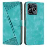 For Realme C53 Dream Triangle Leather Phone Case with Lanyard(Green)
