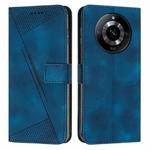 For Realme 11 Dream Triangle Leather Phone Case with Lanyard(Blue)