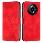 For Realme 11 Dream Triangle Leather Phone Case with Lanyard(Red)