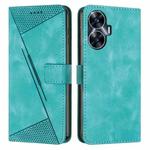 For Realme C55 Dream Triangle Leather Phone Case with Lanyard(Green)