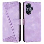 For Realme C55 Dream Triangle Leather Phone Case with Lanyard(Purple)