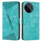 For Realme 11 4G Global Dream Triangle Leather Phone Case with Lanyard(Green)