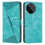 For Realme 11 5G Global/11x Dream Triangle Leather Phone Case with Lanyard(Green)