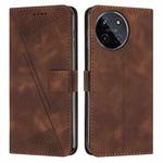 For Realme 11 5G Global/11x Dream Triangle Leather Phone Case with Lanyard(Brown)