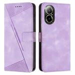 For Realme C67 4G Global Dream Triangle Leather Phone Case with Lanyard(Purple)