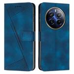 For Realme 12 Pro+ Dream Triangle Leather Phone Case with Lanyard(Blue)