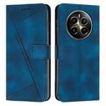 For Realme 12+ Dream Triangle Leather Phone Case with Lanyard(Blue)