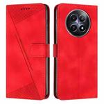 For Realme 12 Dream Triangle Leather Phone Case with Lanyard(Red)