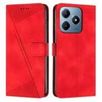 For Realme C63 Dream Triangle Leather Phone Case with Lanyard(Red)