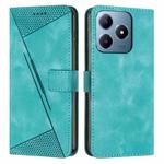 For Realme C63 Dream Triangle Leather Phone Case with Lanyard(Green)