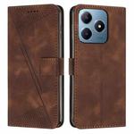 For Realme C63 Dream Triangle Leather Phone Case with Lanyard(Brown)